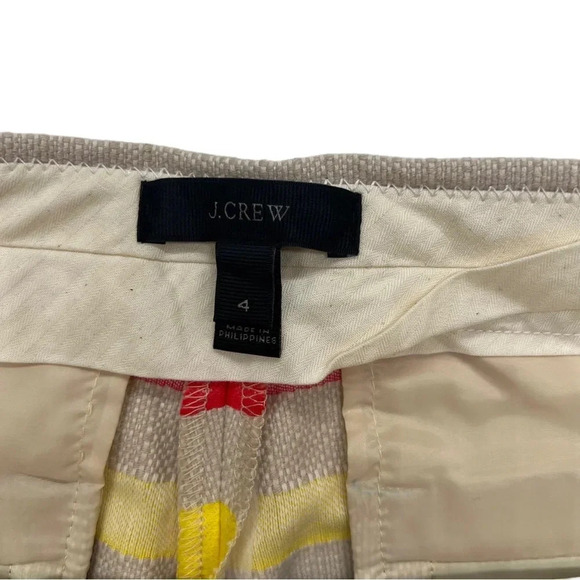 {J. Crew} Mid Rise Flat Front Chino Jacquard Basketweave Stripe Dress Shorts - Picture 3 of 5